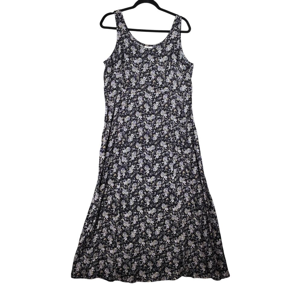 Vintage Unbranded Floral Rayon Maxi Slip Dress Women's 10/12 Feminine Romantic